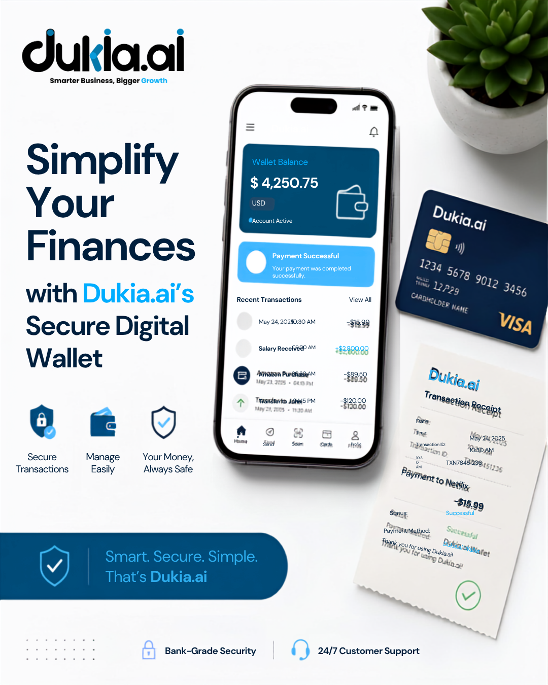 Simplify Your Finances with Dukia.ai Secure Digital Wallet
